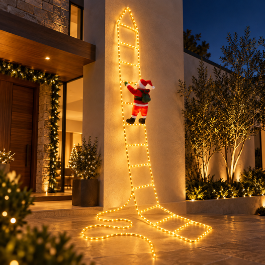SantaLuz™ | Escalera navideña con Santa Claus