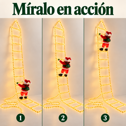 SantaLuz™ | Escalera navideña con Santa Claus