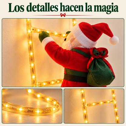 SantaLuz™ | Escalera navideña con Santa Claus