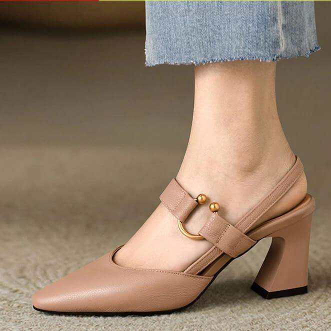 sandalias de tacón alto con hebilla