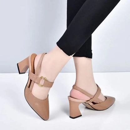 sandalias de tacón alto con hebilla