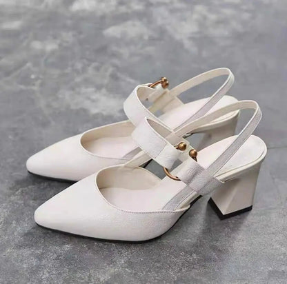 sandalias de tacón alto con hebilla